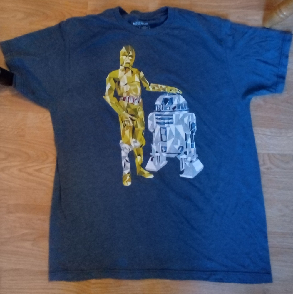 Star Wars R2D2 & C3PO graphic blue t-shirt sz L